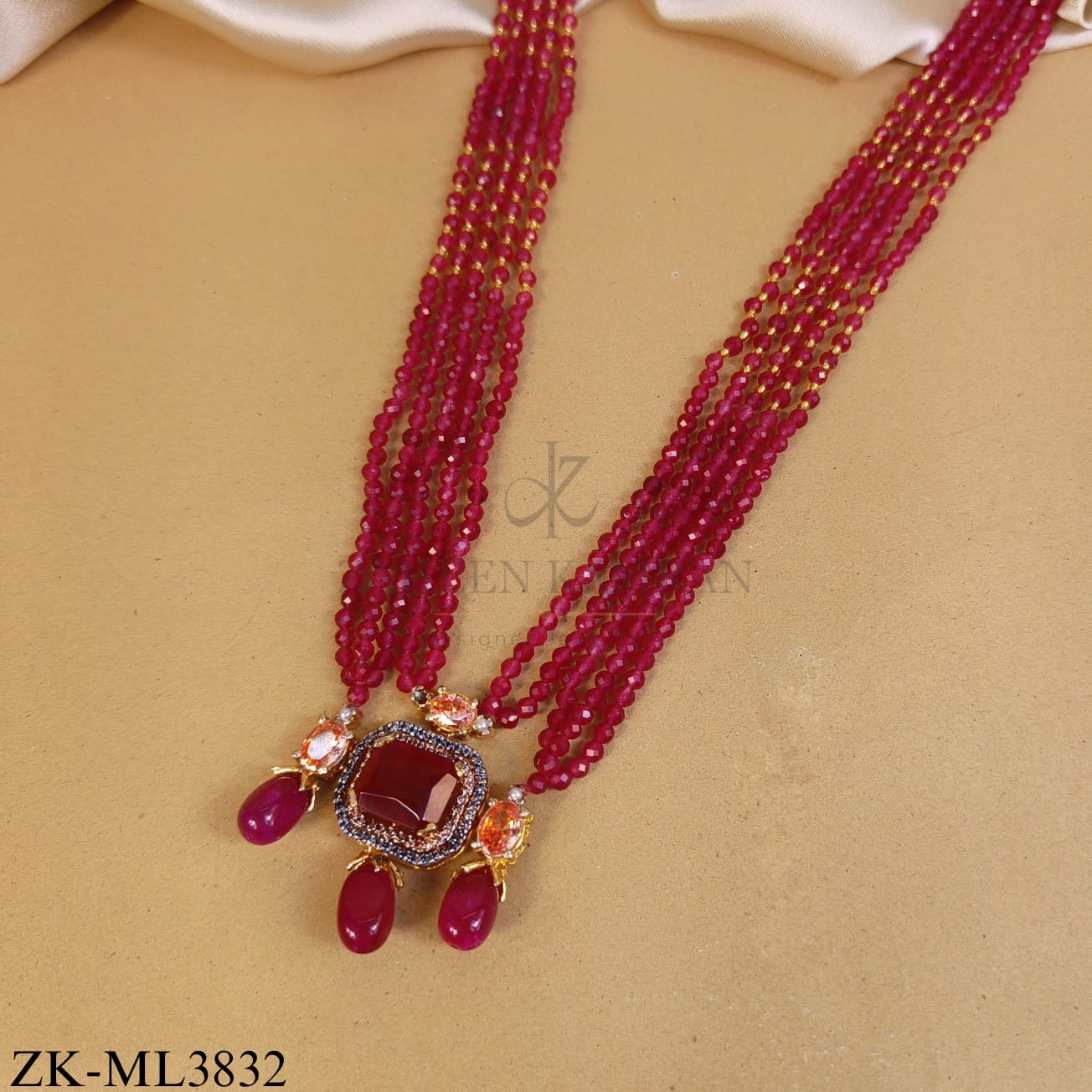 MULTI LAYERED RUBY MALA