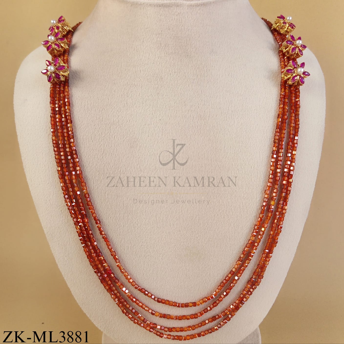 RUBY FLORAL MOTIF MALA
