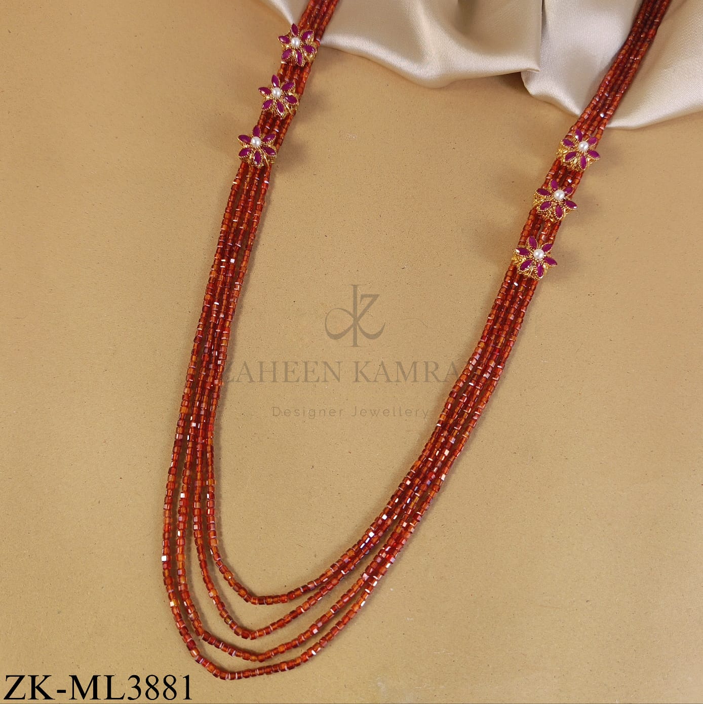 RUBY FLORAL MOTIF MALA