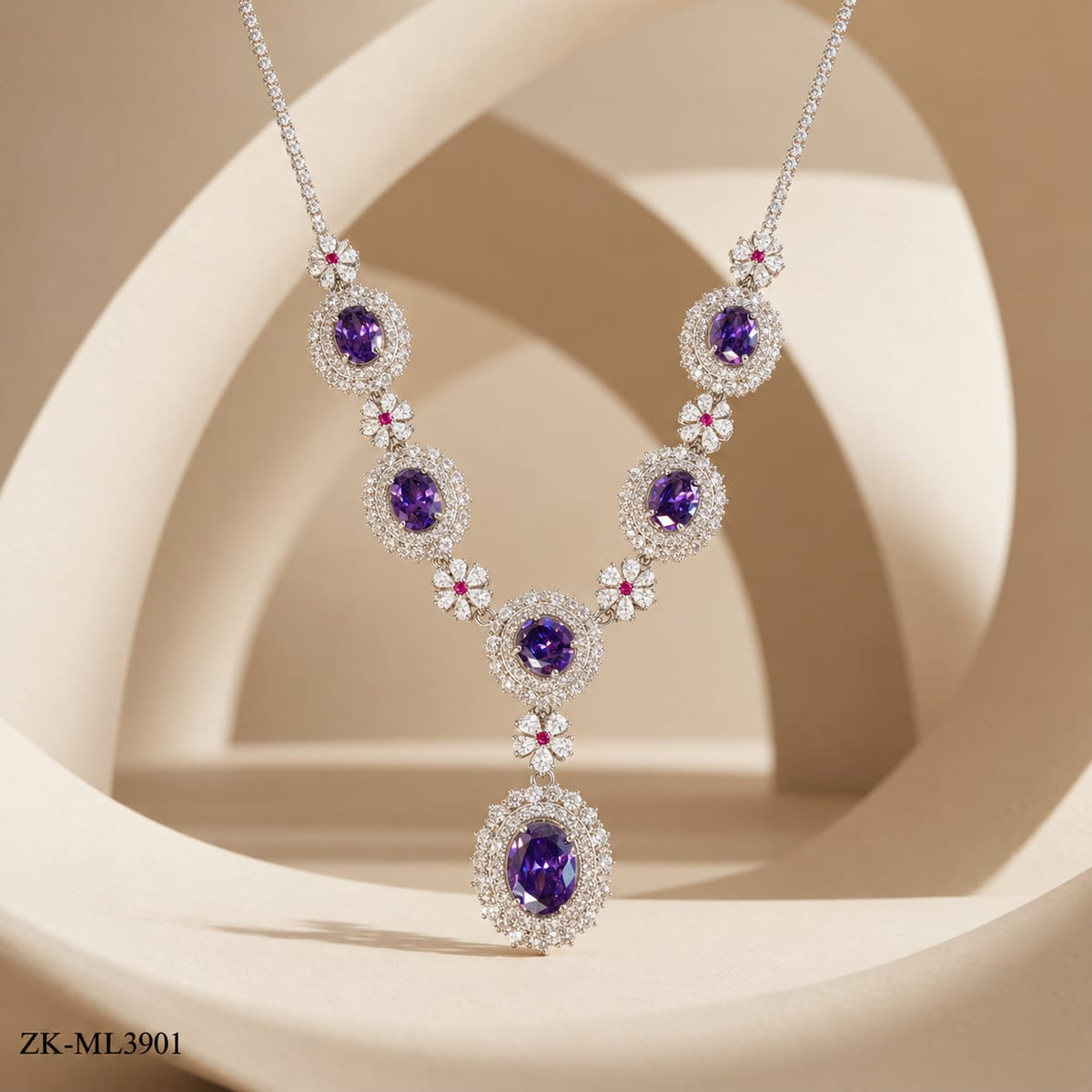 AMETHYST SILVER MALA