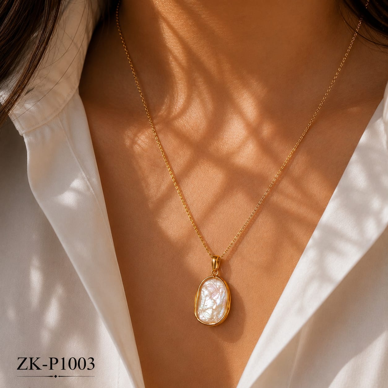 Baroque Pearl Wire Pendant