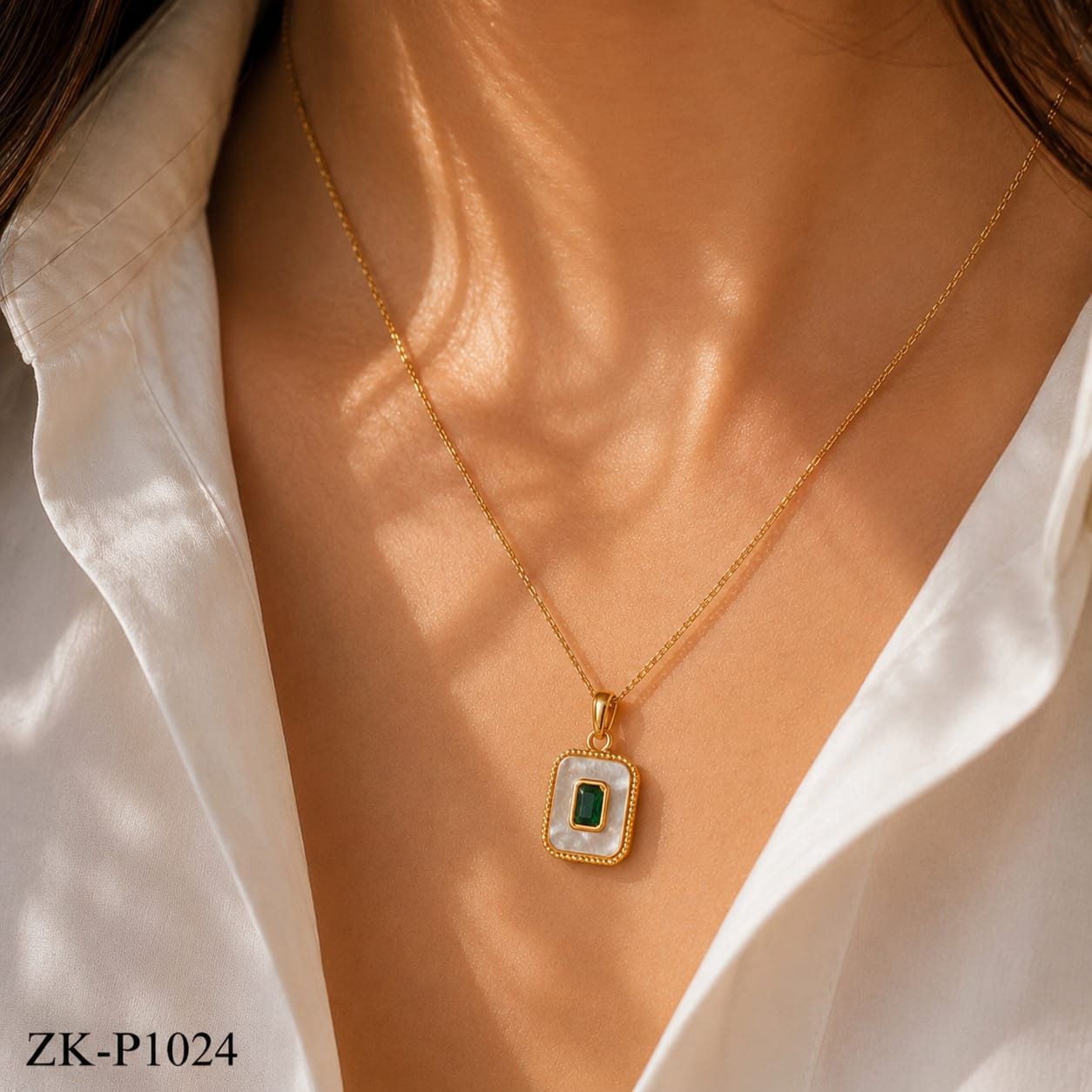 Emerald Shell Pendant
