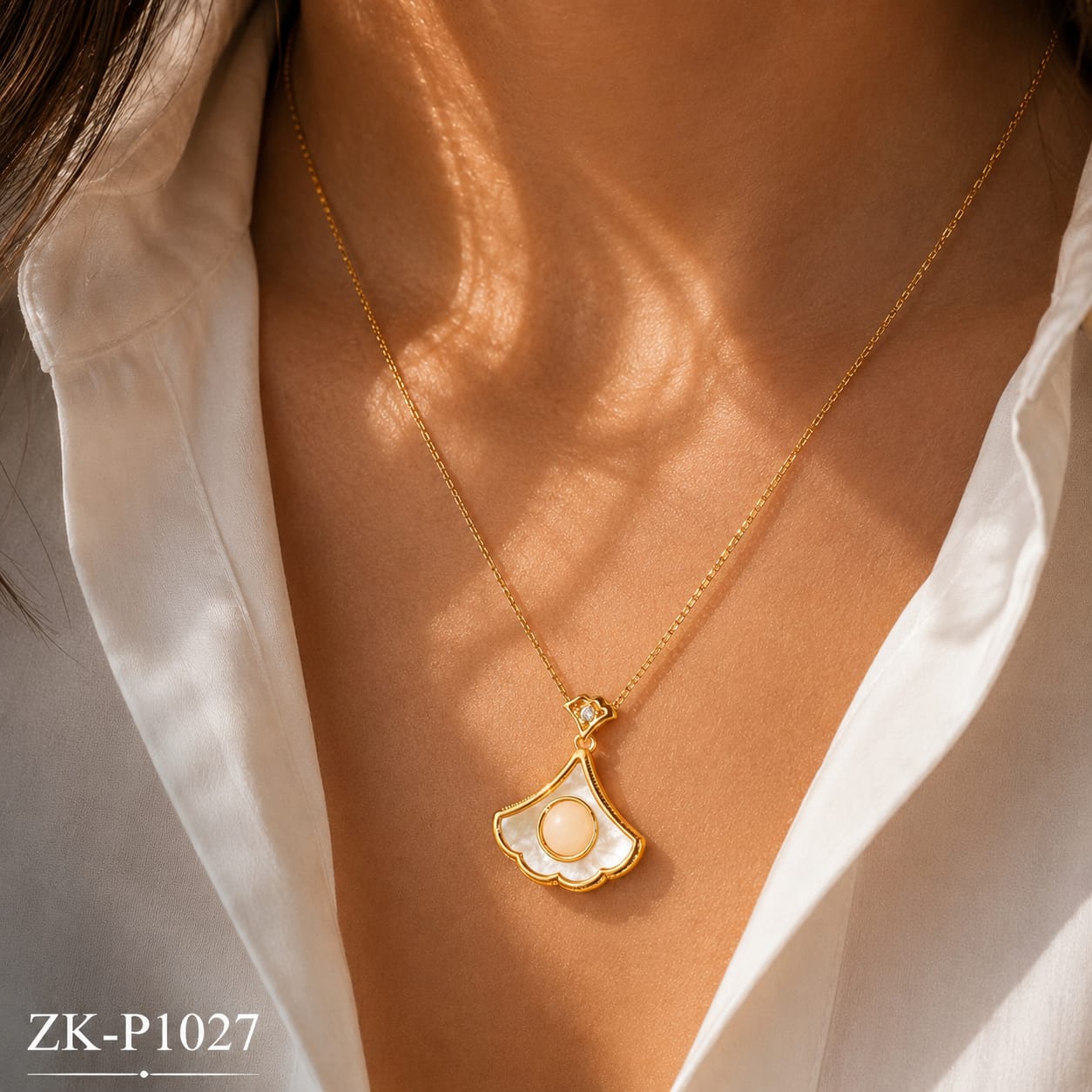 Cream Fan Pendant