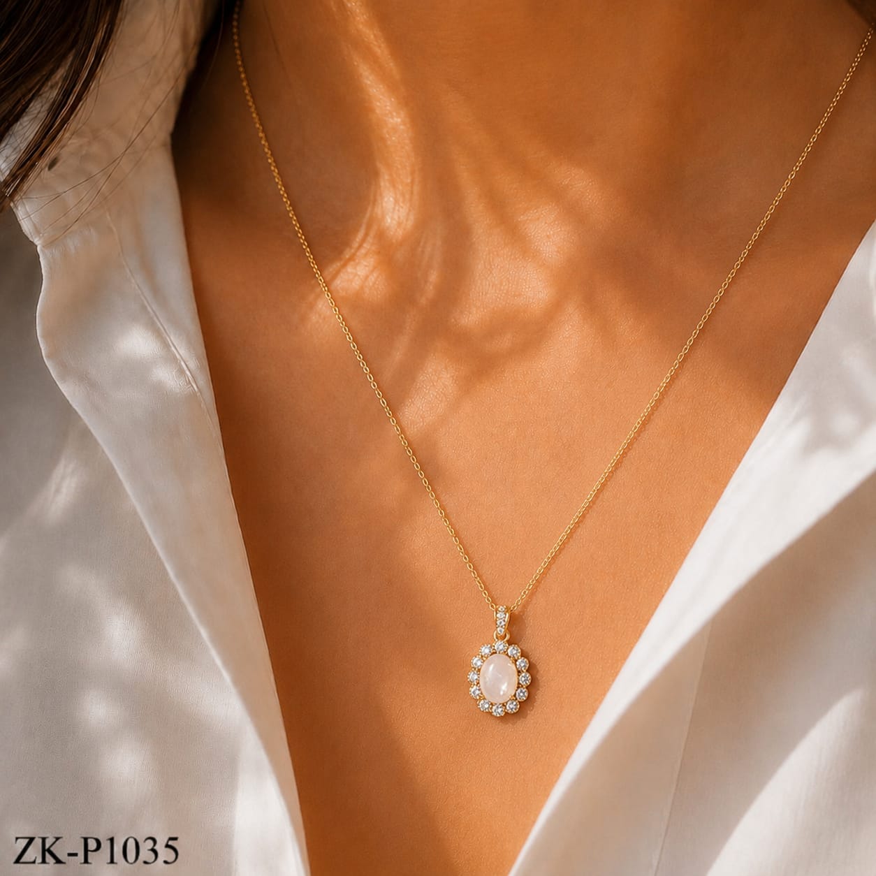 FLORAL WHITE OPAL PENDANT