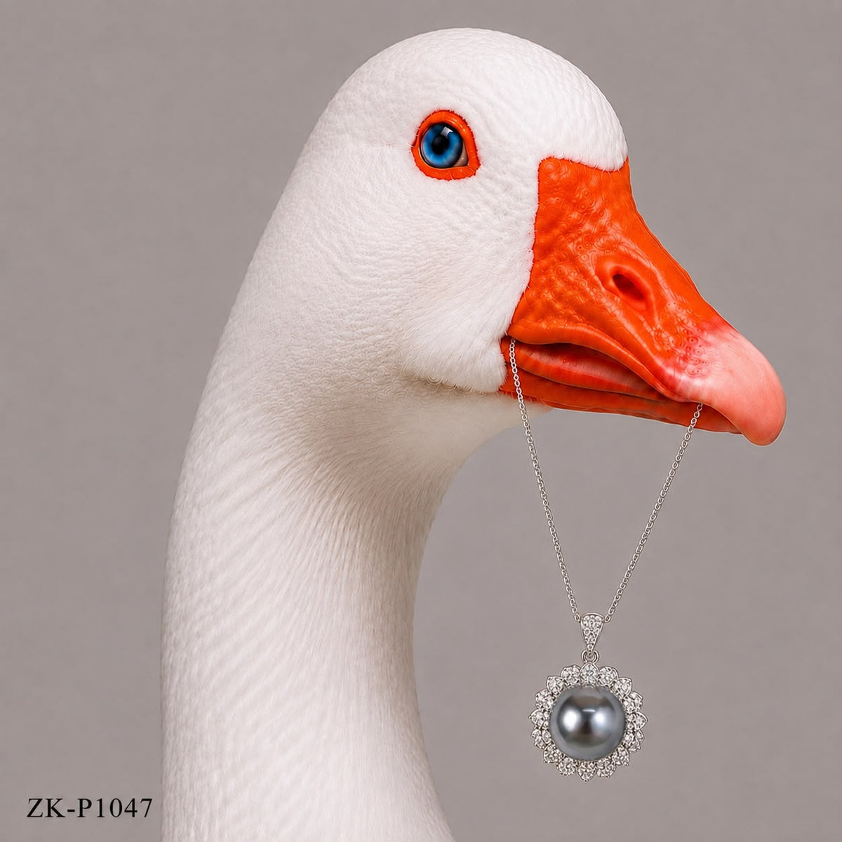 ROUND GREY PENDANT