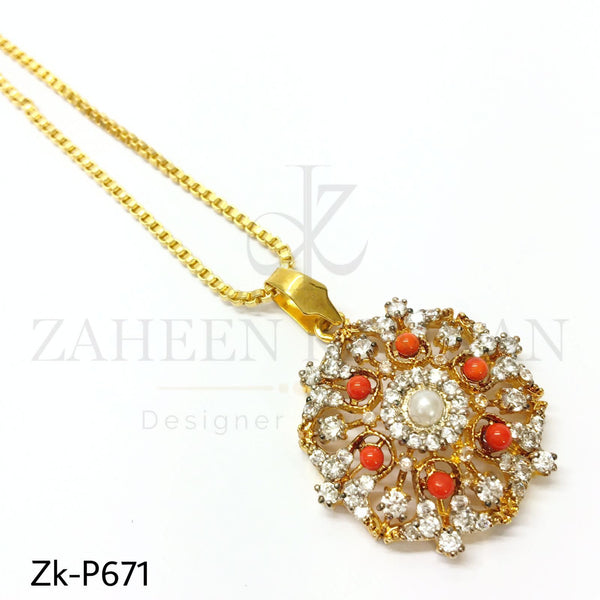 Orange zircon pendant