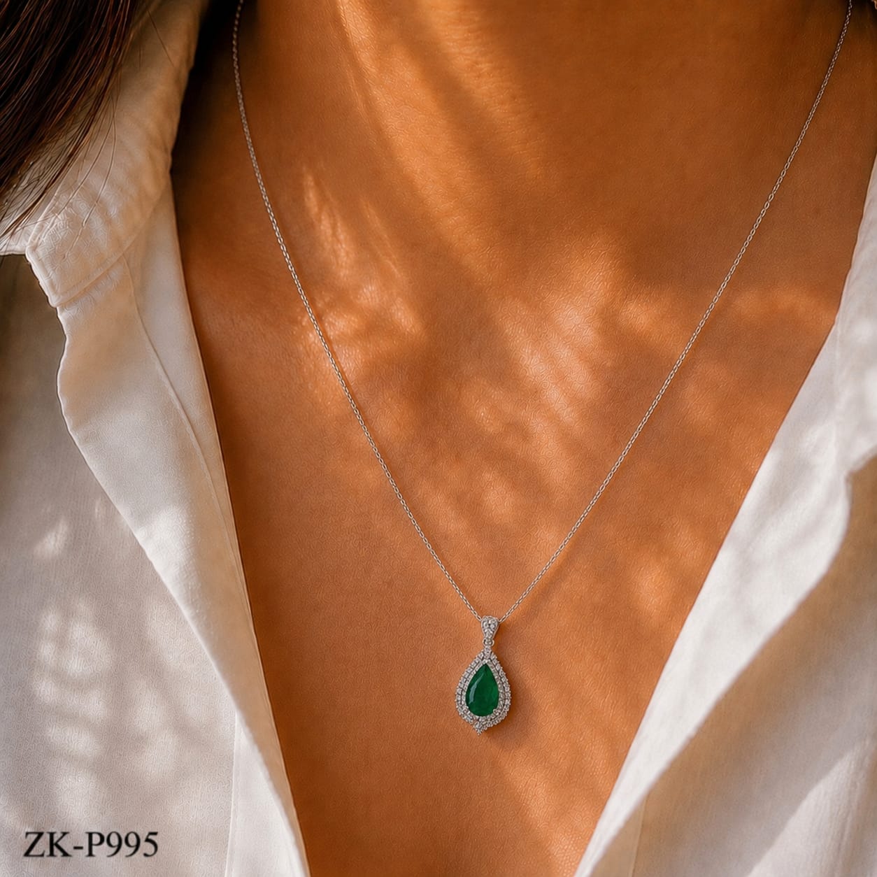 Emerald Teardrop Pendant