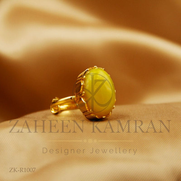 Aqeeq Yellowish Ring