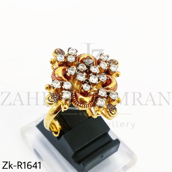 Zirconia Gold Plated Ring