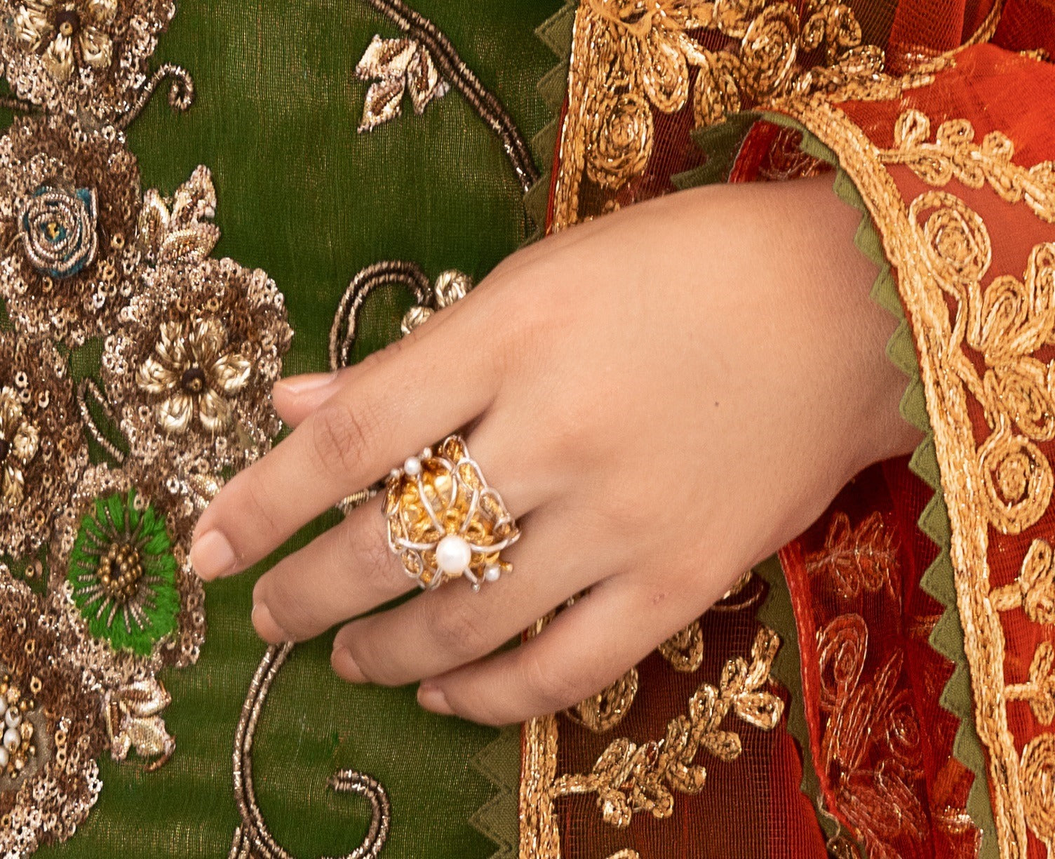 Abstract Gold Ring