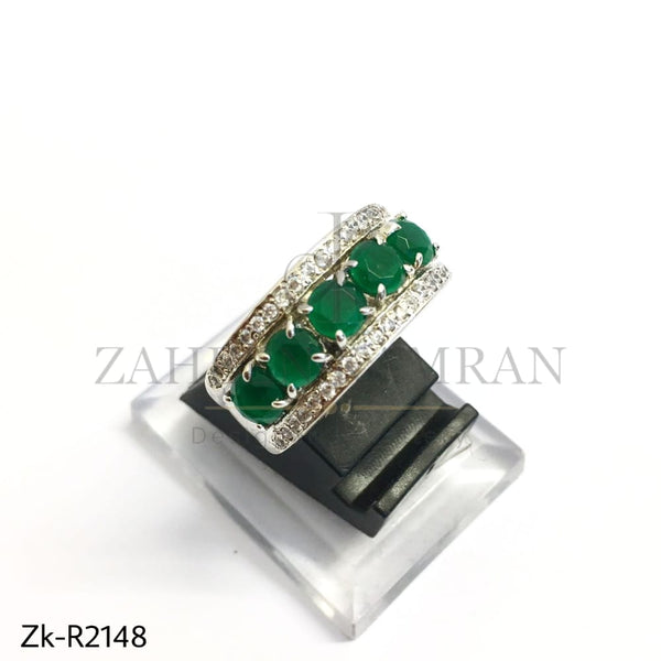 Silver Emerald Ring