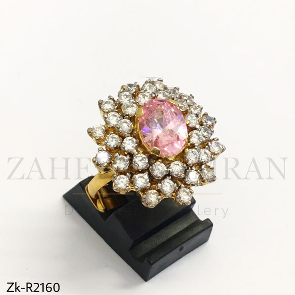 Pink zirconian ring