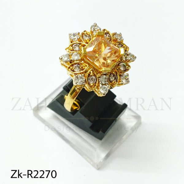 Champagne zircon ring