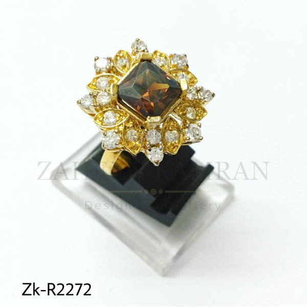 Coffee zircon ring