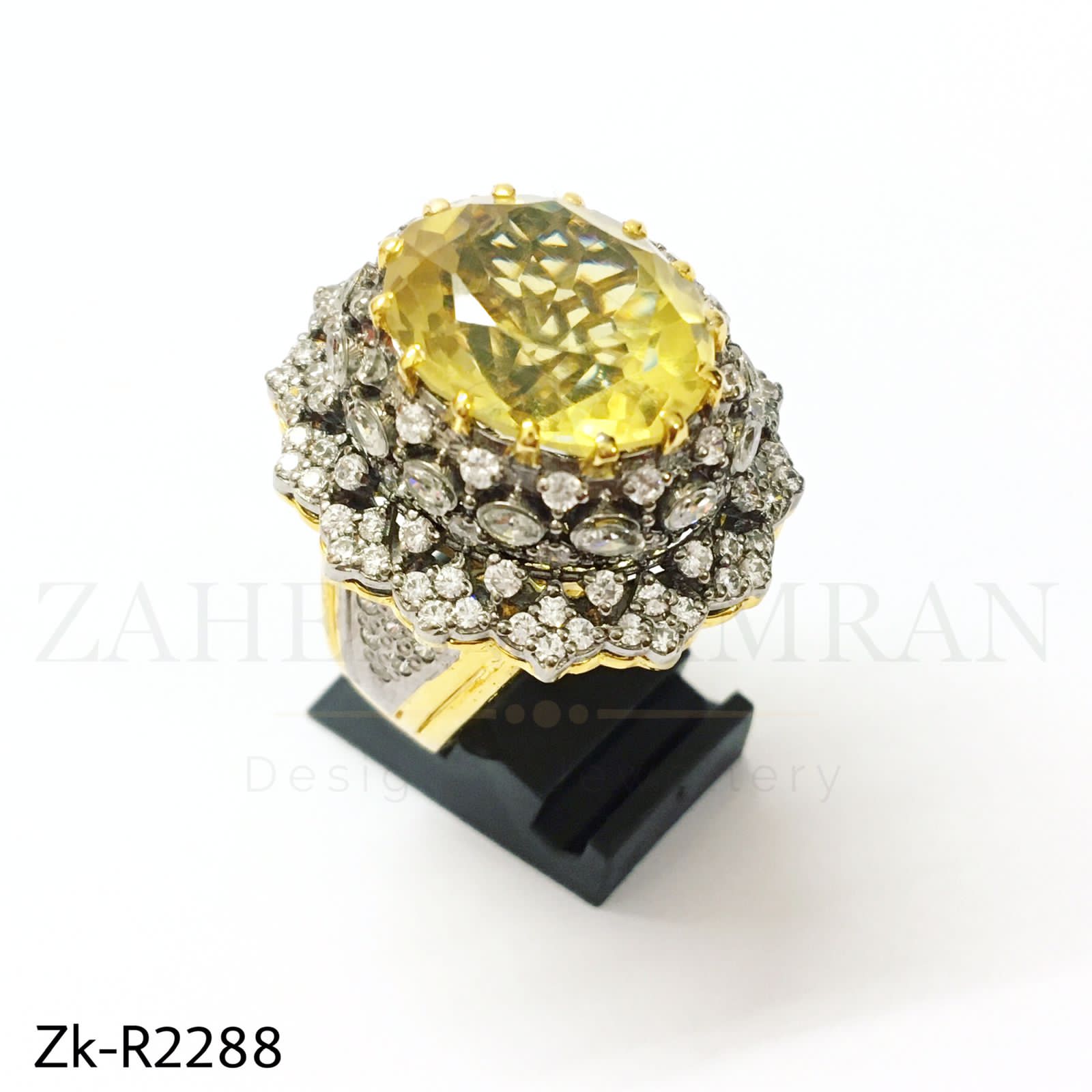 Citrine smoky 925 silver ring