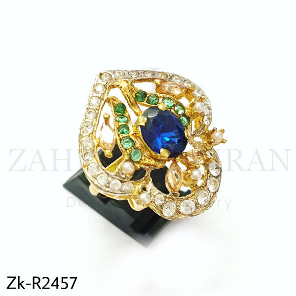 Sapphire golden ring