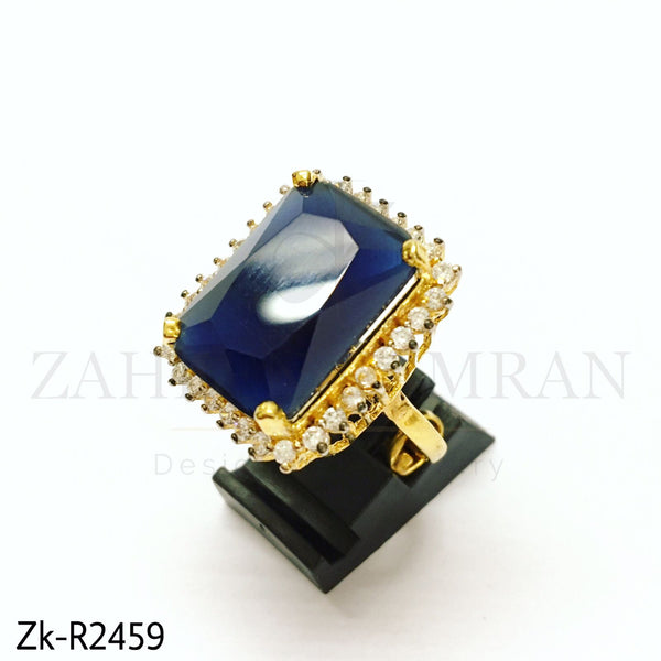 Rectangle sapphire ring