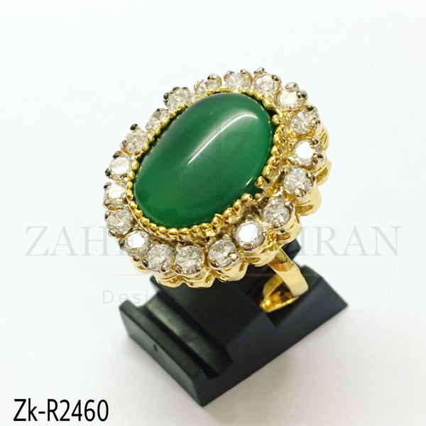 Oval jade ring