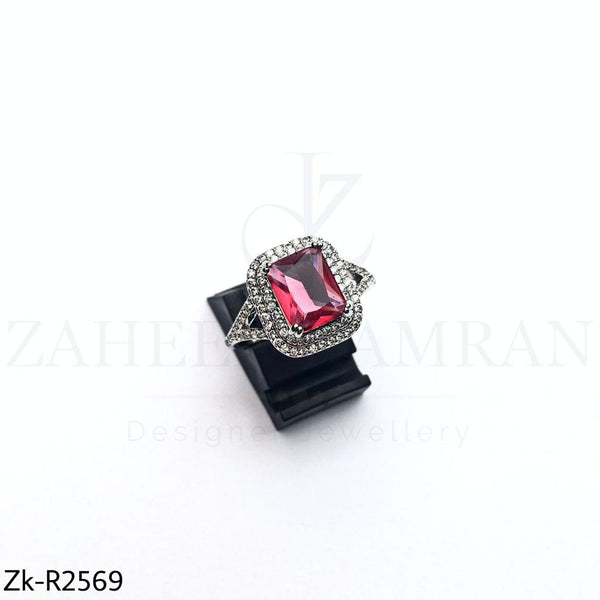 Square ruby ring.