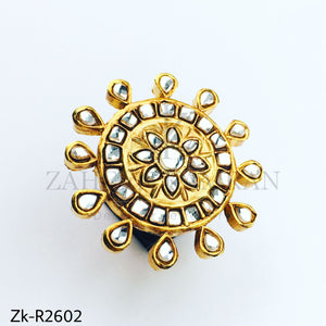 Flowery polki ring.