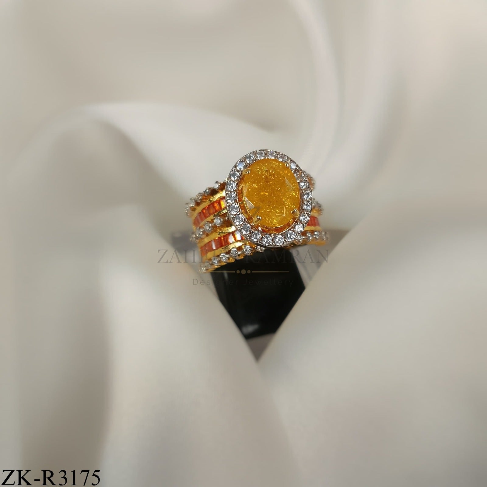 925 YELLOW JADE RING