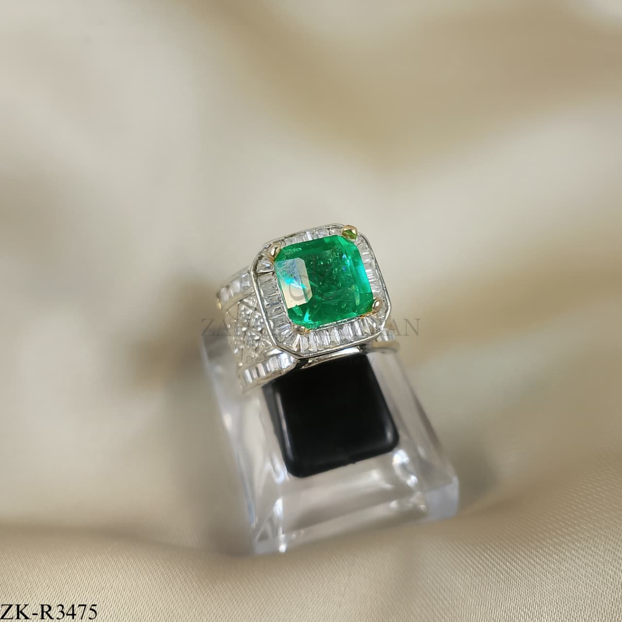 925 EMERALD RING