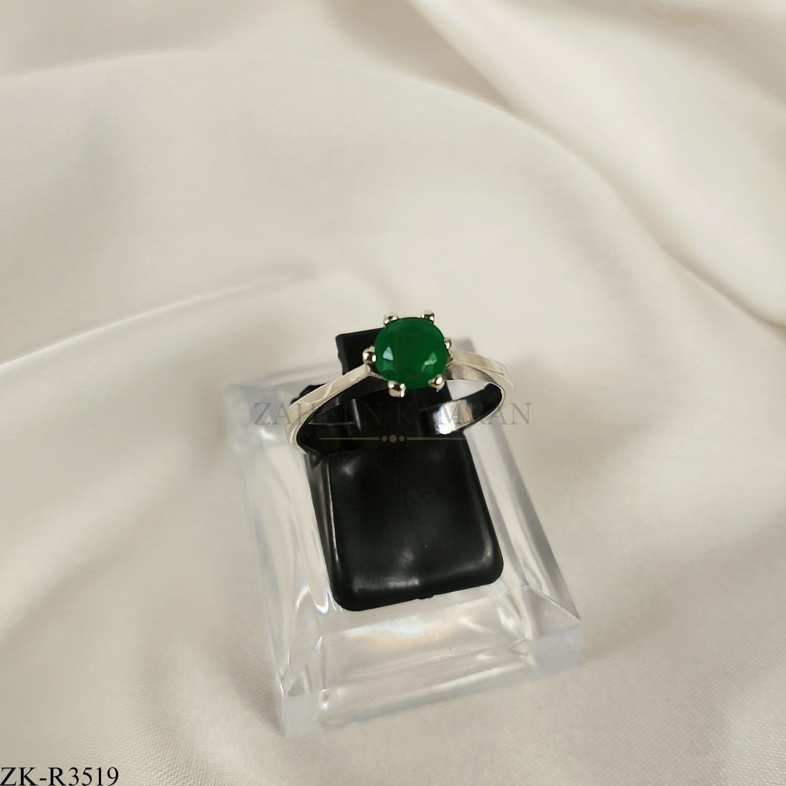925 EMERALD RING
