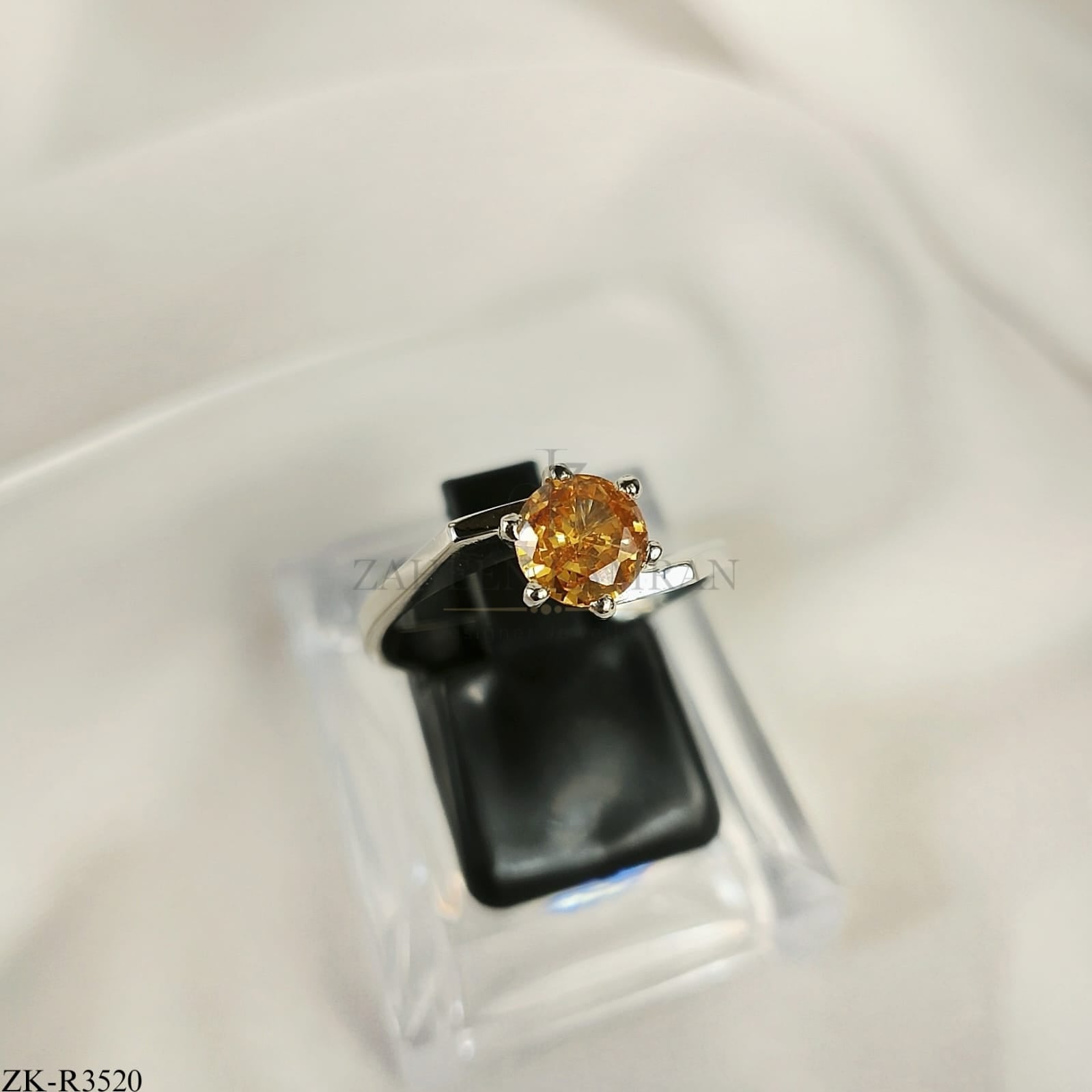 925 YELLOW JADE RING