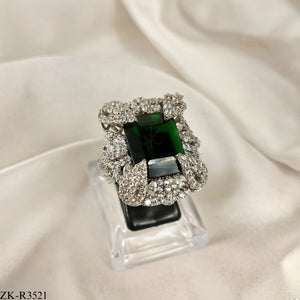 925 EMERALD SILVER RING