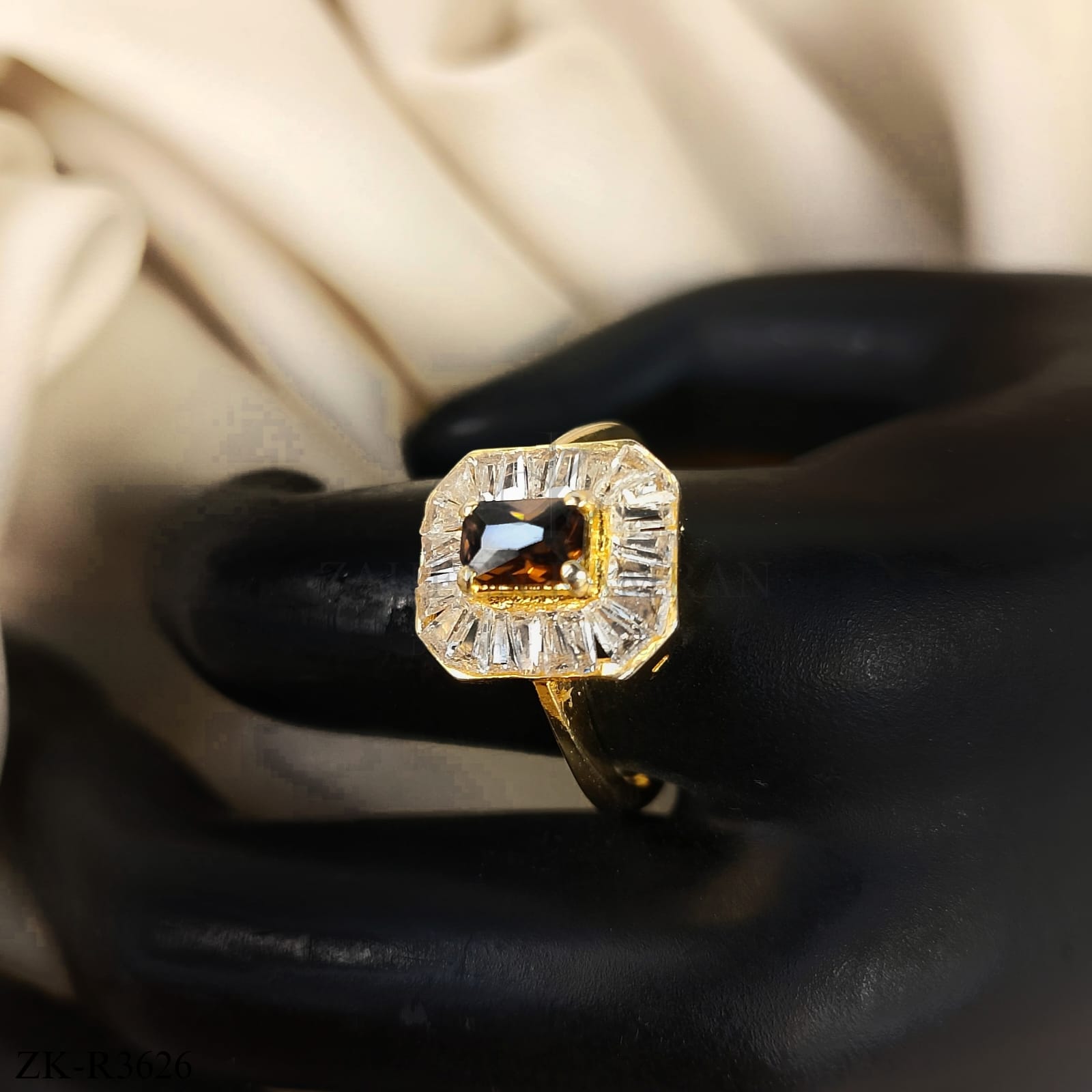 925 COFFEE STONES RING