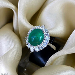 EMERALD SILVER RING