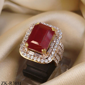 RUBY CUT PAVE RING