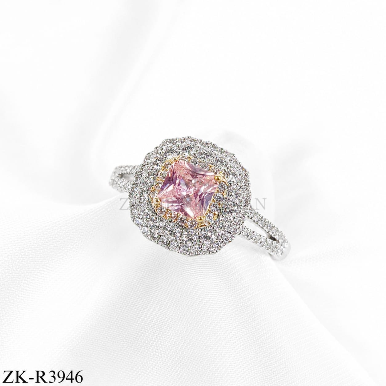 Pink Halo Split Ring