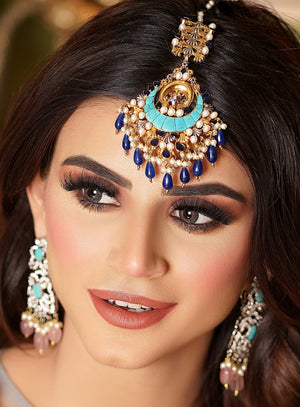 Feroza sapphire mang tikka