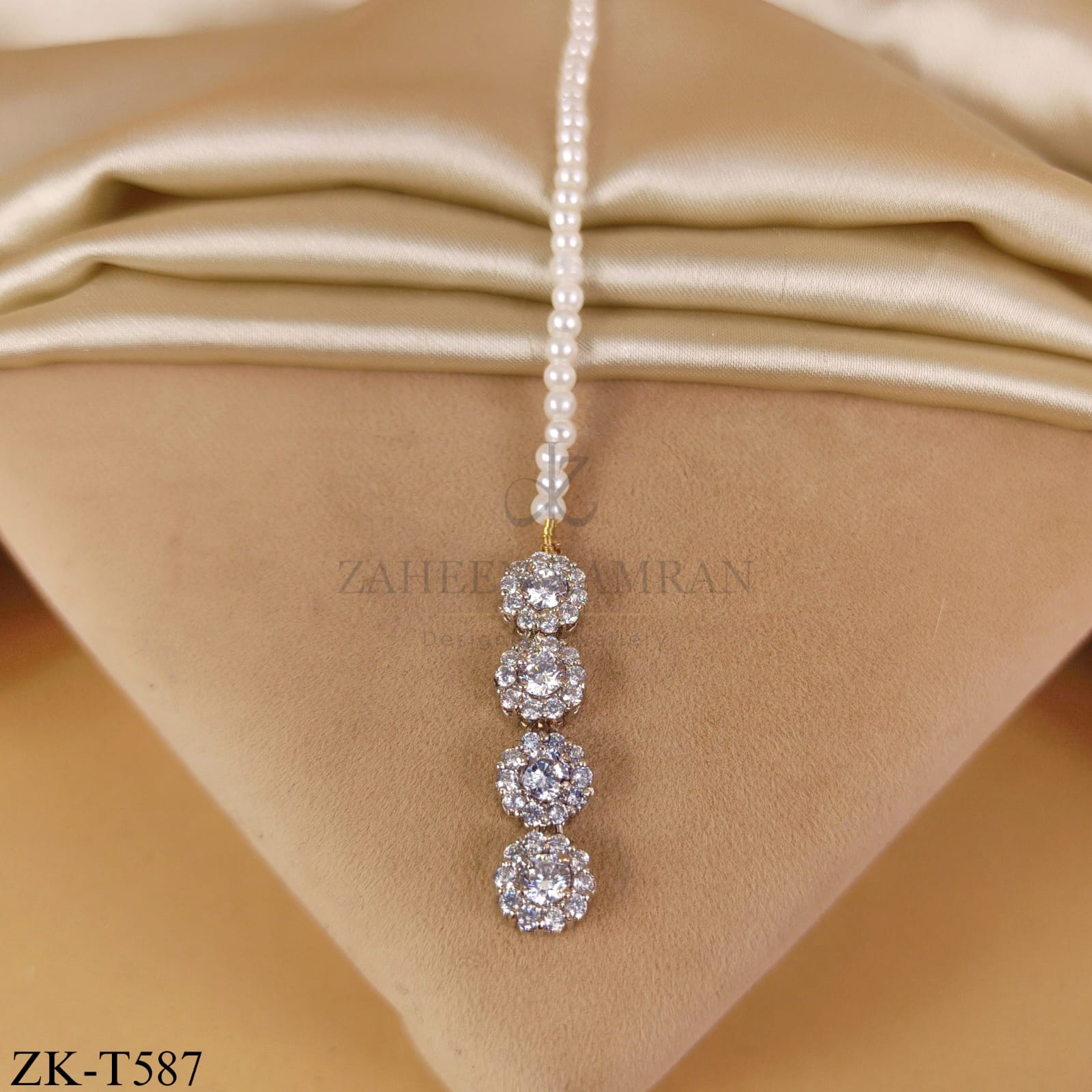 PEARL CASCADE ZIRCONIA TIKKA