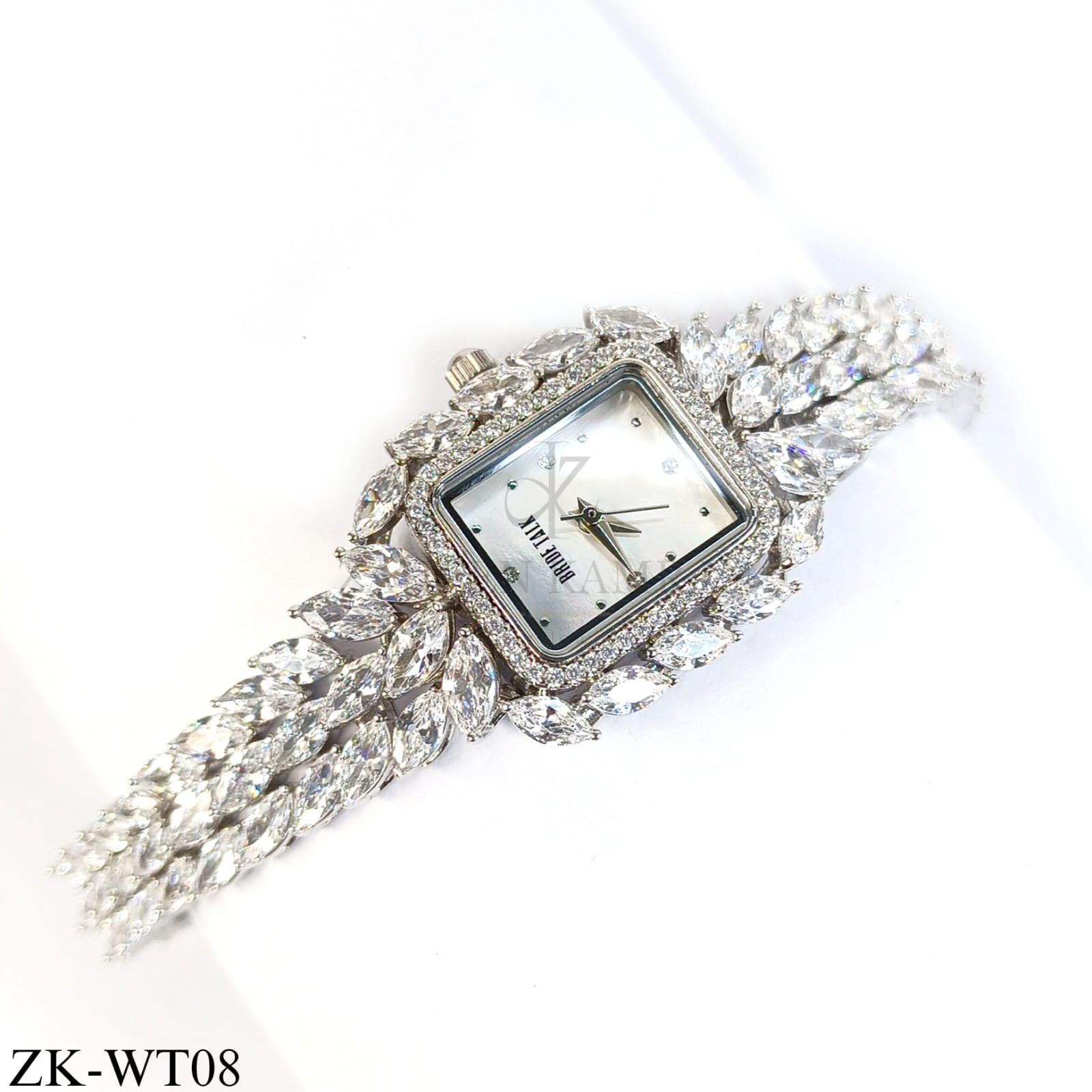 SILVER CUT LEAF STRAP WRIST WATCH