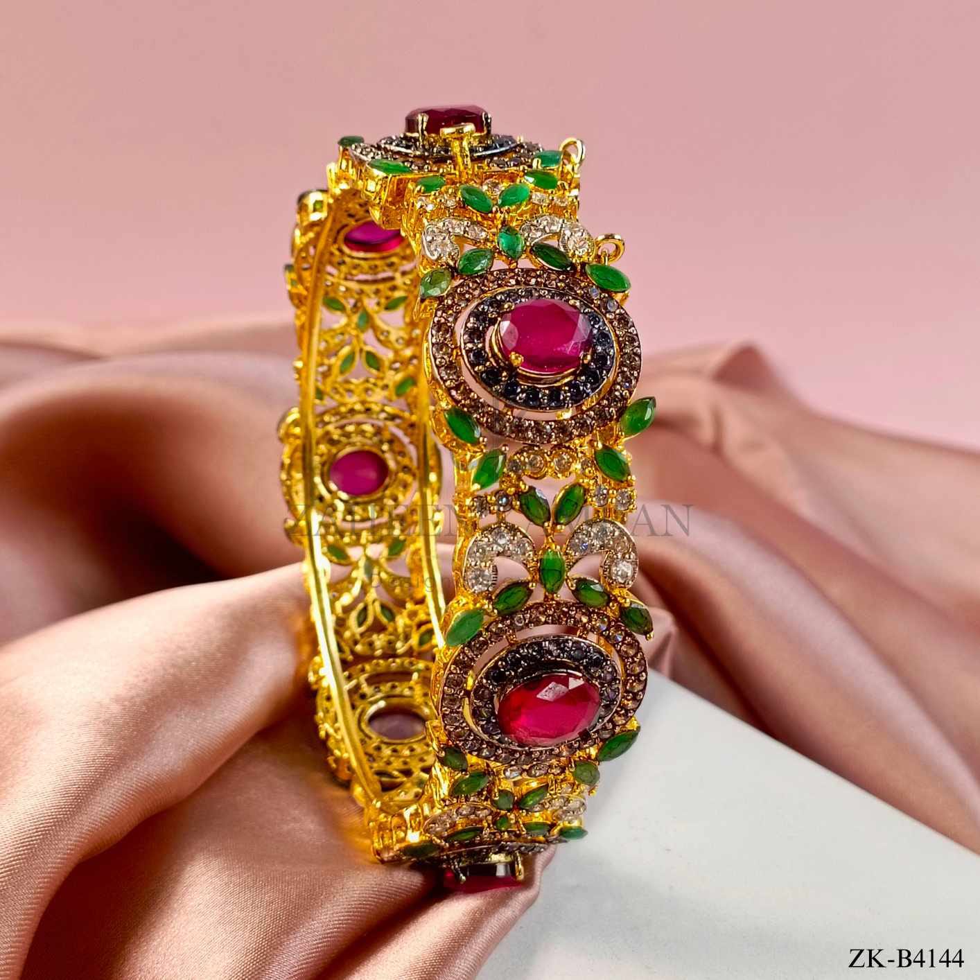RUBY EMERALD BANGLE