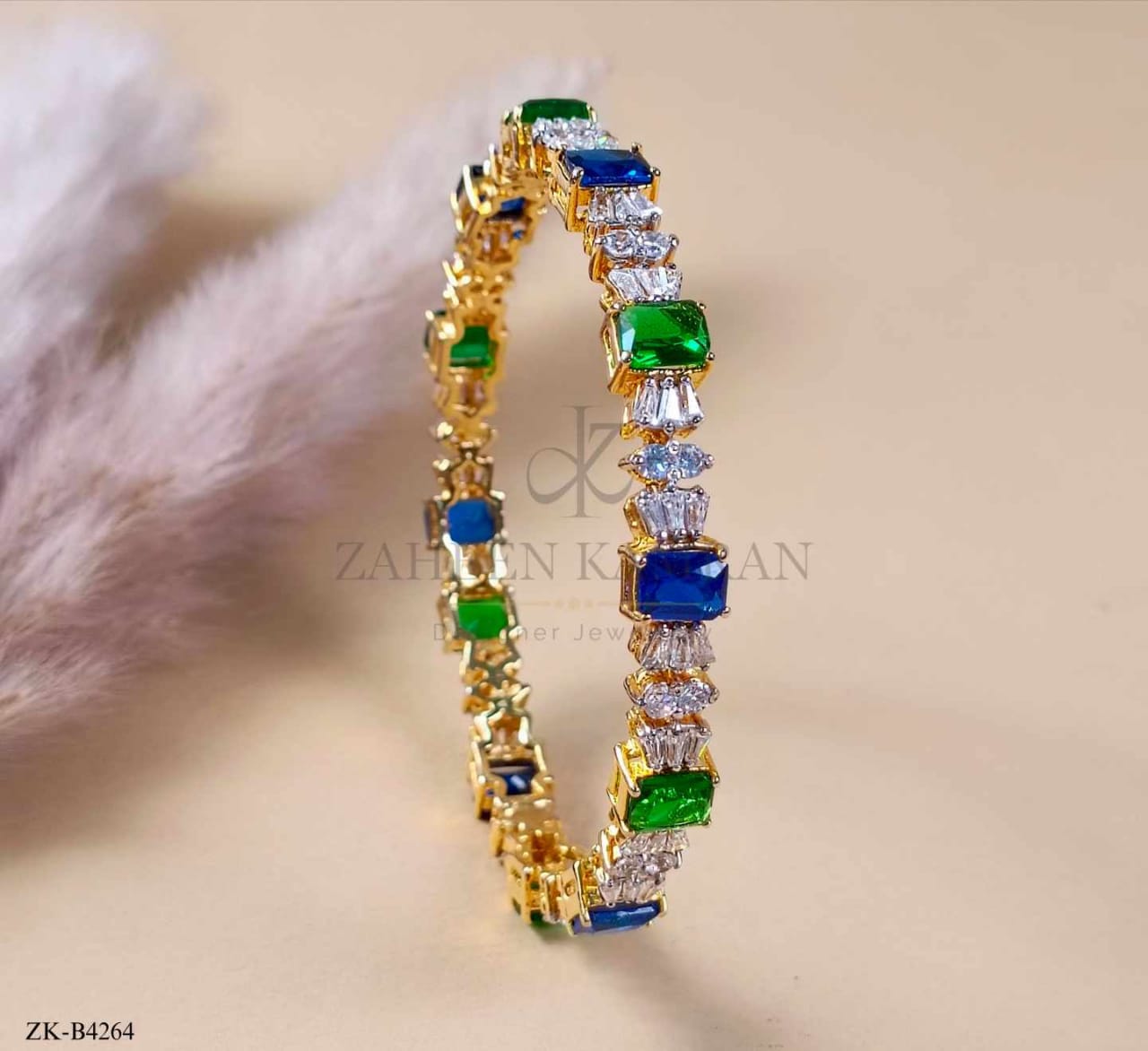 SAPPHIRE EMERALD BANGLE