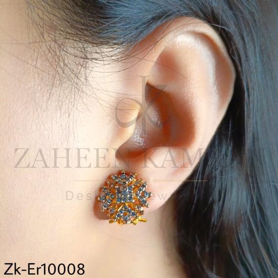 Golden Floral Earrings Studs
