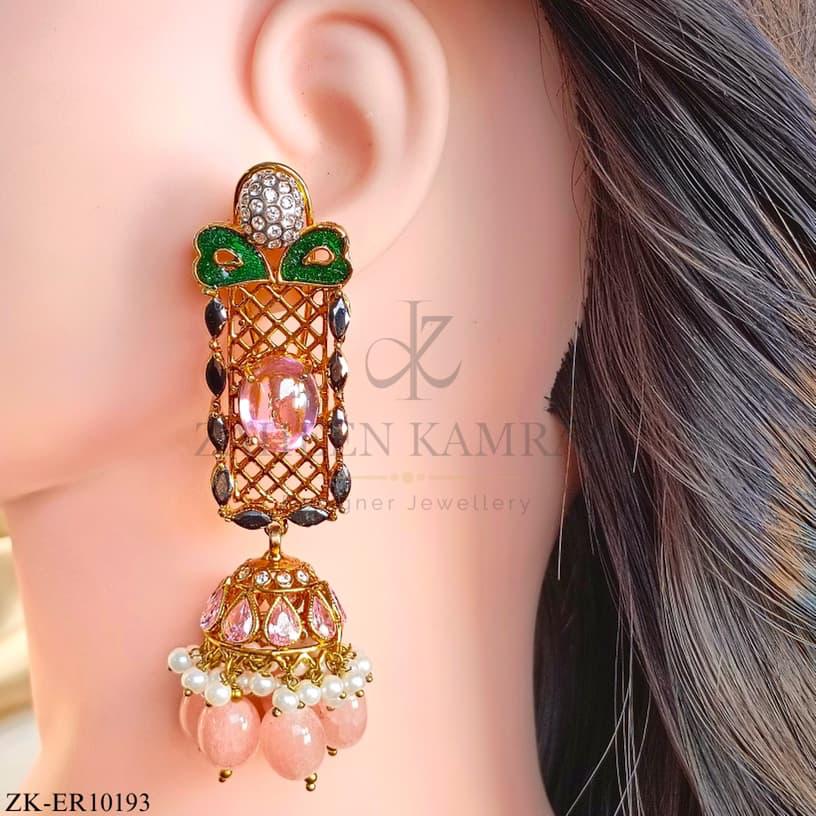 PINK STONES EARRINGS