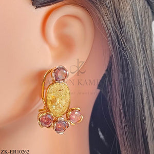 YELLOW JADE EARRINGS