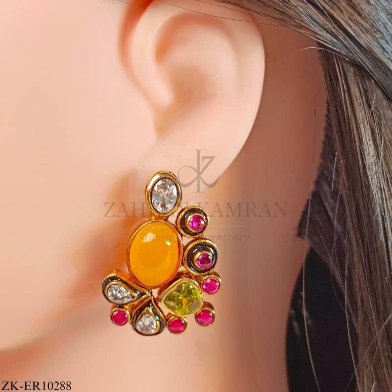 YELLOW JADE EARRINGS