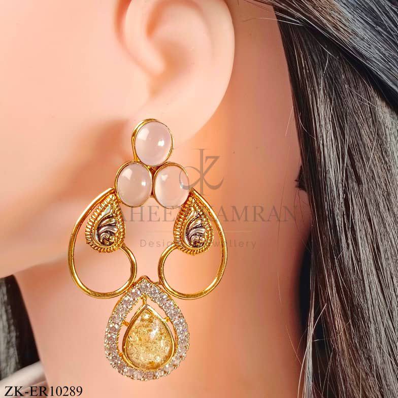 PINK STONES EARRINGS