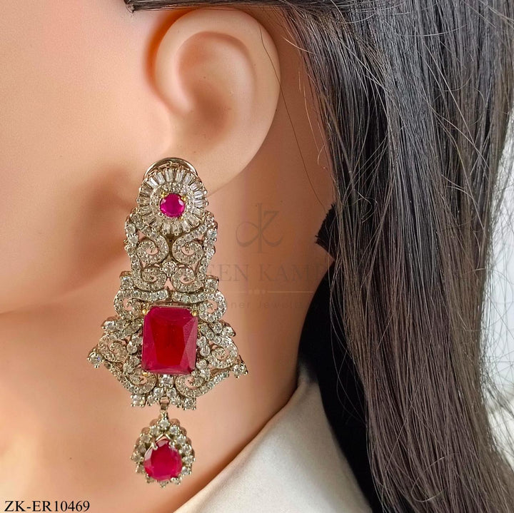 GARNET SILVER EARRINGS