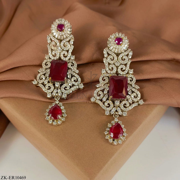 GARNET SILVER EARRINGS