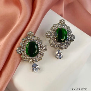 EMERALD SILVER EARRINGS