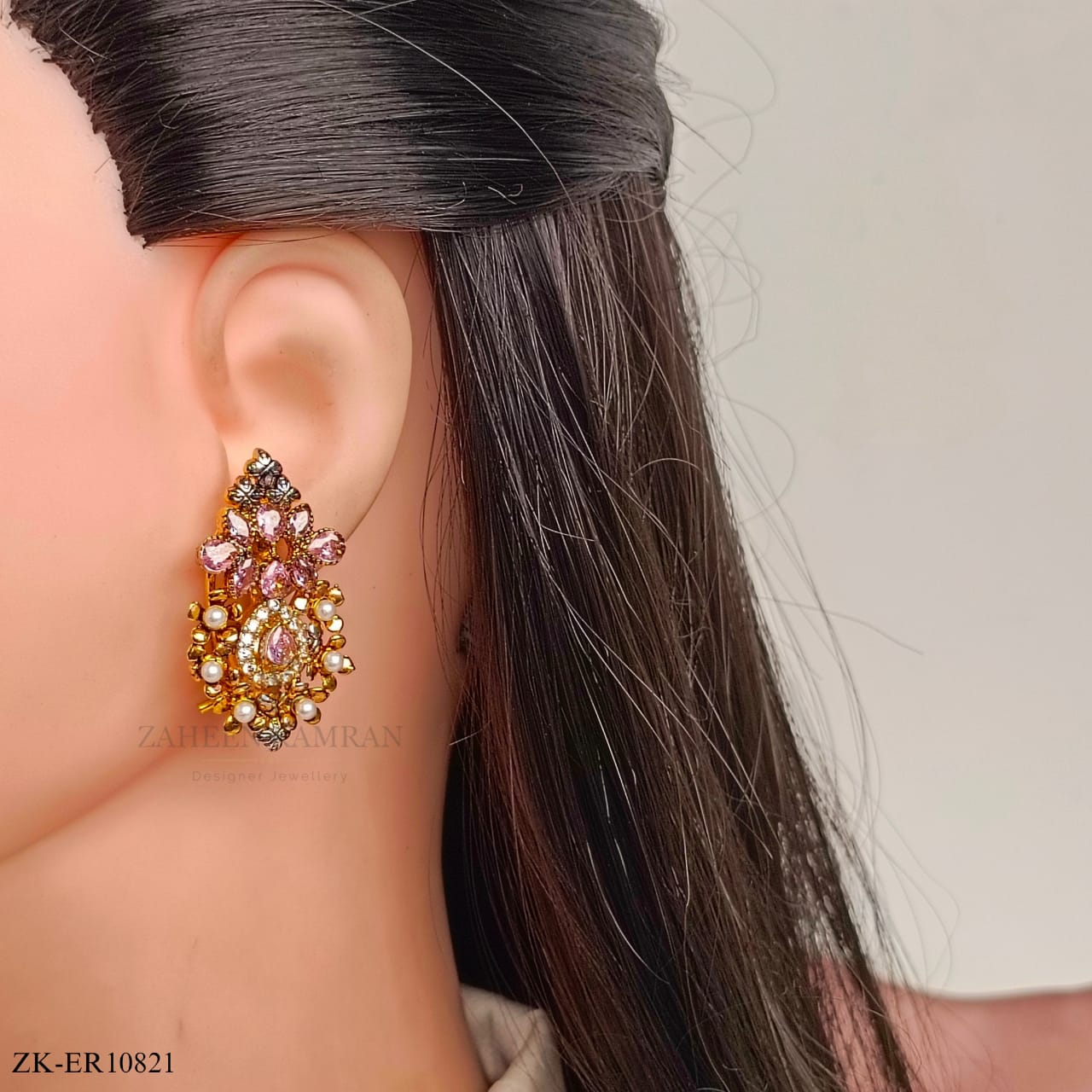 PINK STONES EARRINGS