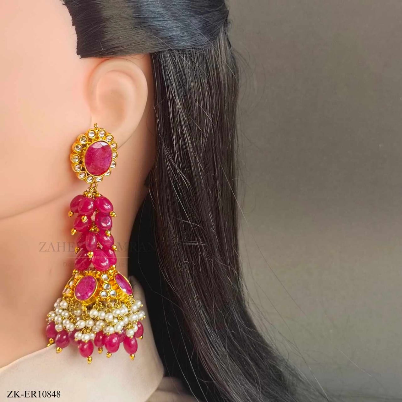 RUBY CLUSTER EARRINGS
