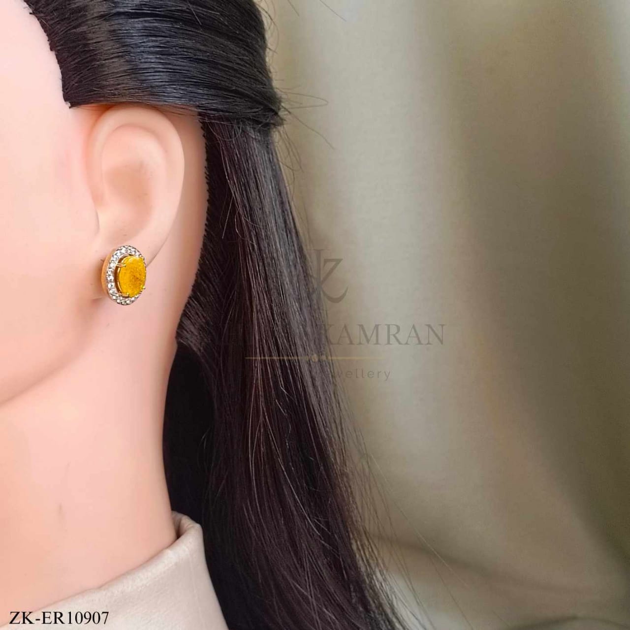 YELLOW JADE EARRINGS