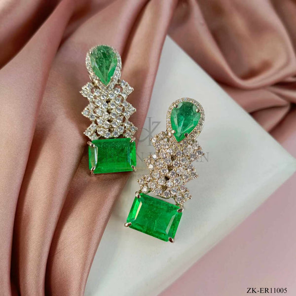 EMERALD SILVER EARRINGS